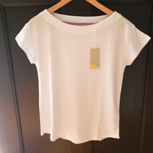 Boden Boatneck TShirt US 2 UK 6 White